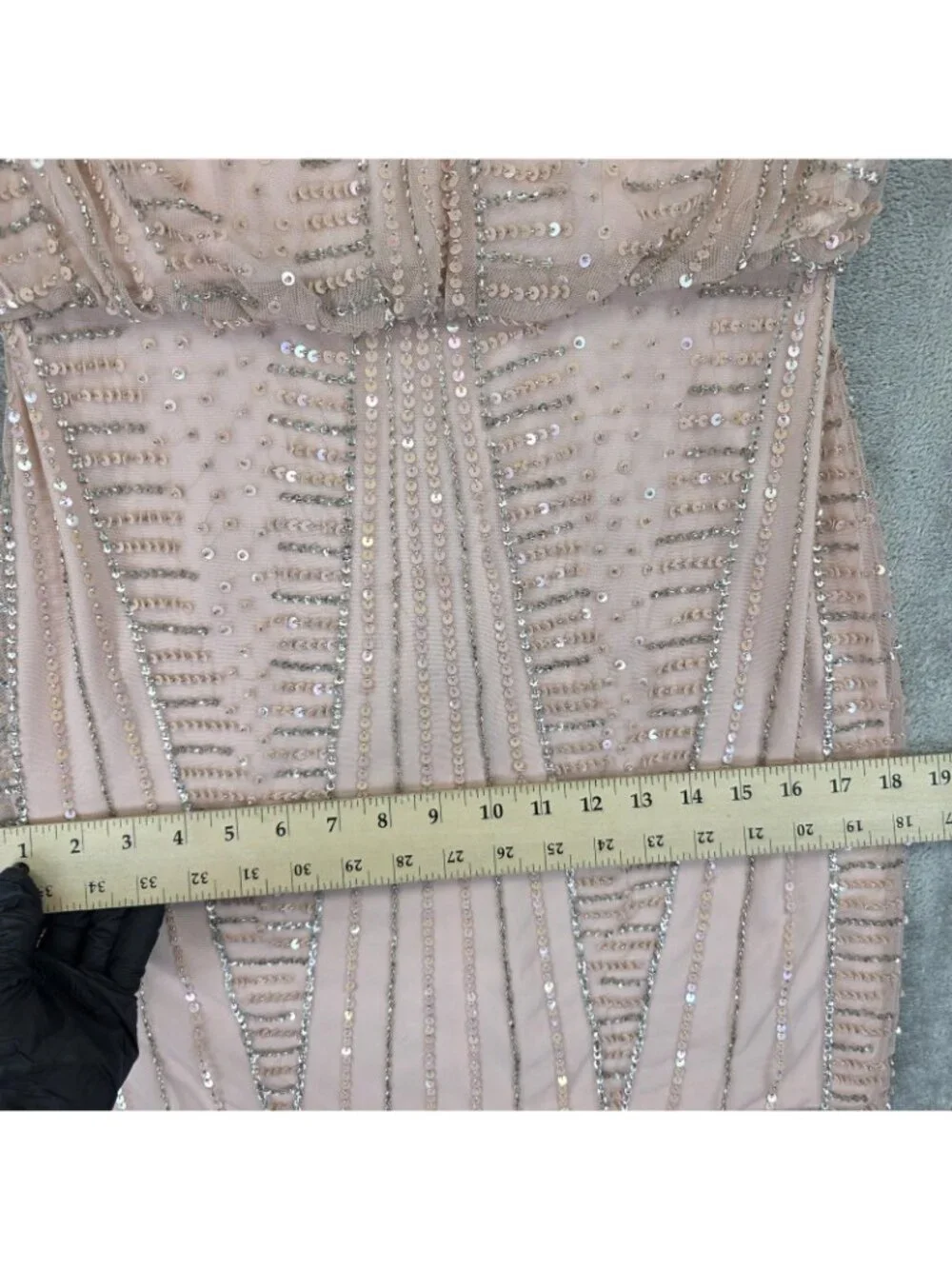 Adrianna Papell Dress Womens 6P Petite Pink Sequin V Neck Sheath Mini Party